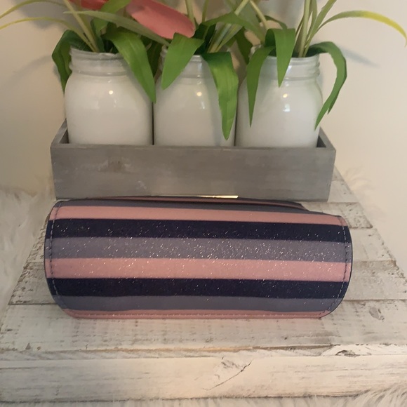 Kate spade glitter stripe make it mine purse flap - Picture 6 of 15